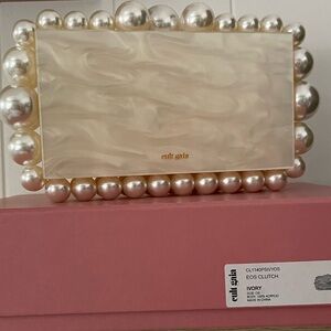 Cult Gaia pearly acrylic clutch